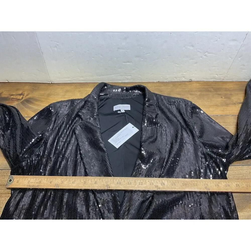 RIPLEY RADER Black Sequin Oversized Blazer Jacket Size 2 Small NWT
